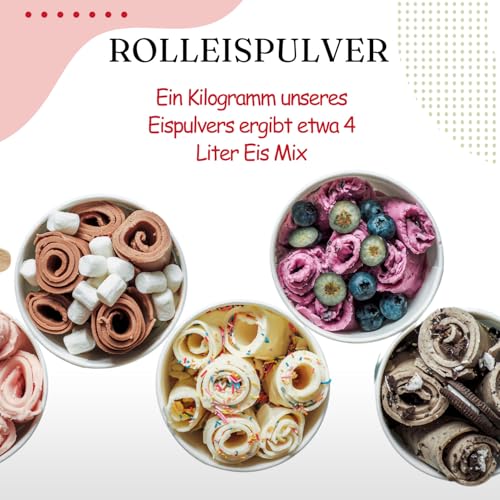 Gino Gelati Rolleis Pulver, verschiedene Varianten und größen, Intensiver Geschmack, Made in Germany, schnelle und einfache Zubereitung auch ohne Eismaschine (333 g, Kaugummi) – Bild 6