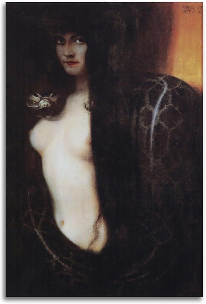 Franz Von Stuck Poster Die Sünde Canvas Painting 40x65cm Frameless