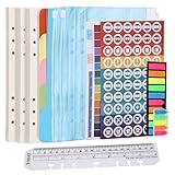 📙【Papel de recarga multipropósito】Perfecto para proyectos de bricolaje, calendarios, álbumes de recortes, pintura, diario, pintura, bocetos. Ideal para usar como papel de repuesto para carpetas, archivadores, carpetas y más. Con 6 anillos de hojas sueltas, puede almacenar estos archivos sin carpetas.