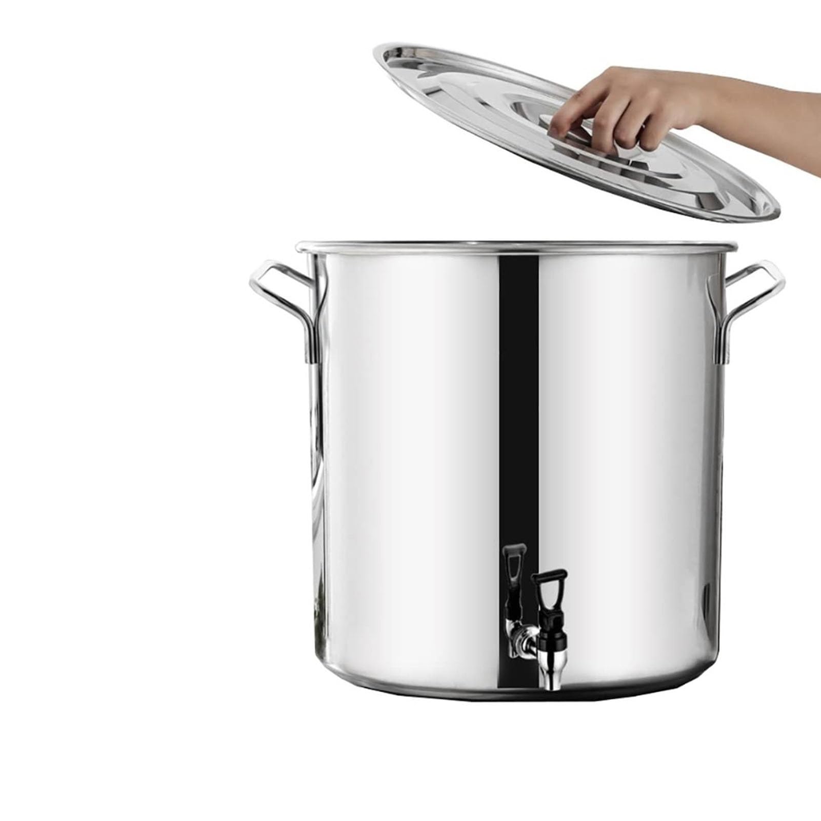 THEGA Soup Pot With Lid - Stock Pot, Stockpot With Lid Stainless Steel Soup Stockpot Composite Bottom 5-90L Wine Bucket, Thicken Milk Can With Tap (Size : 40 * 40cm(45L))