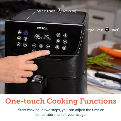 COSORI Hot Air Fryer, heteluchtfriteuse 3.5L, zonder olie met 13 programma's, 1500W, Airfryer XL voor 1-3 personen, 100 Duits receptenboekje, digitaal one-touch screen - Afbeelding 3