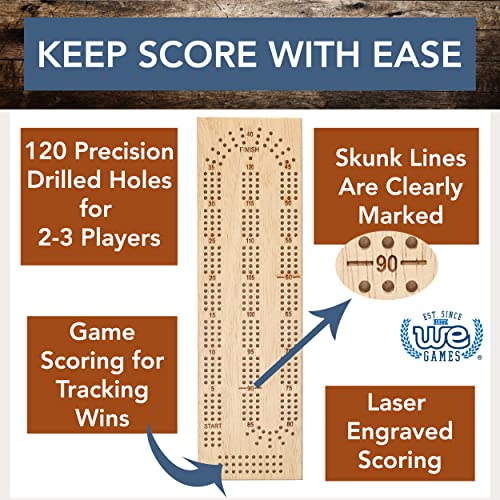 We Games Custom Engraved Wooden Cribbage Set - 3 Track, Pegs, Cards, And Storage #TOP2