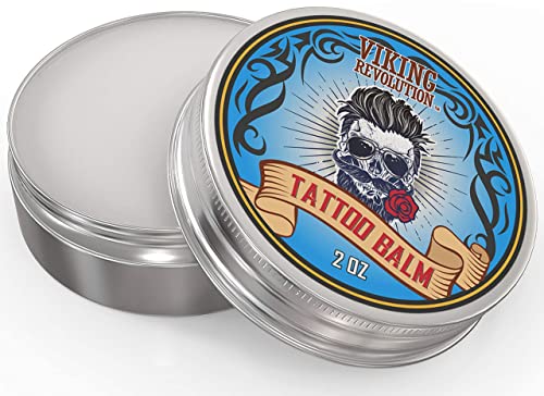 Viking Revolution Tattoo Care Balm for Before, During & Post Tattoo – Safe, Natural Tattoo Aftercare Cream – Moisturizing Lotion to Promote Skin Healing (1 Pack)