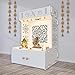 HAZDEAL Wooden Temple/Mandir for Home with Spacious Shelf Inbuilt Focus Light Office White (Size-18D*22W*37H inch) (White, Intricate Jali Design)
