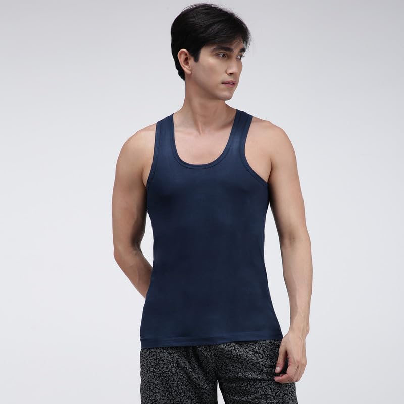 Image of Amul Comfy Men's Cotton Vest | Round Neck Sleeveless | Seamless Body for Superior Comfort | Ultra-Soft Hand Feel | 100% Pure Cotton Innerwear | Color May Vary