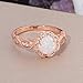 CiNily Opal Rings for Women-18K Rose Gold Plated White Fire Opal Zirconia Women Jewelry Gemstone Engagement Anniversary Ring Size 7