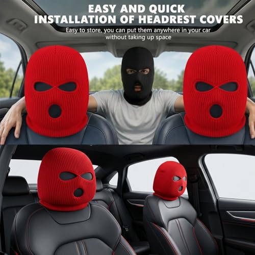 Image of 2 Pieces 3-Hole Full Face Mask Cover Ski Mask Winter Balaclava Cap Knitted Face Cover for Winter Outdoor Sports