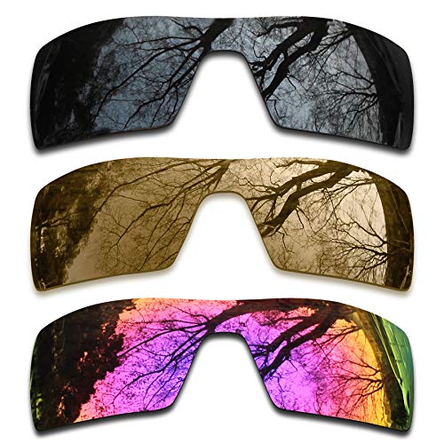 ToughAsNails 3 Pair Polarized Replacement Lenses for Oakley Oil Rig Pack-SBM2