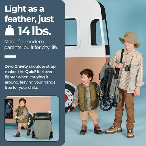 Image of Inglesina Quid Travel Stroller - Planet Green | Lightweight Travel Stroller for Airplane, Umbrella Stroller for Baby & Toddler 0-55 lbs, Car Seat Compatible w /Carry Bag & Wheel Covers - Bundle Kit