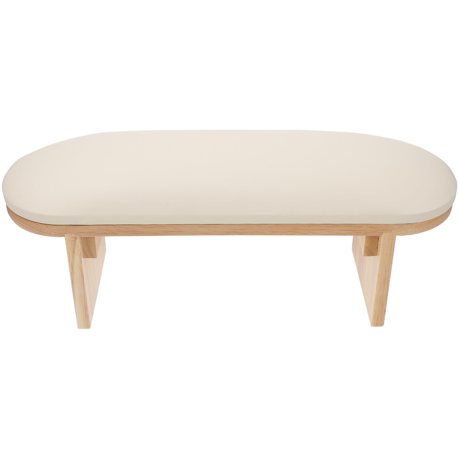 Poggiamano per Pu Beige, Cuscino e Unghie in Legno Base Supporto Polso Confortevole Manicure Uso in Nail Salon e Lampade