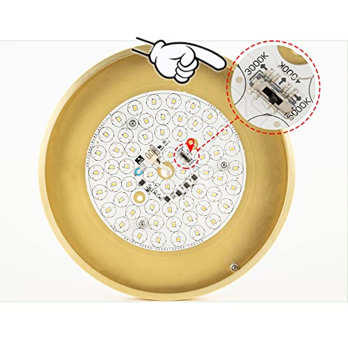 Sottae 9 Inch Brushed Gold Flush Mount Led Ceiling Light,3000K-5000K 20W,Thin Round Ceiling Lamp,Modern Low Profile Surface Mount Ceiling Light Fixtures For Bedroom Kitchen Hallway Bathroom #TOP7