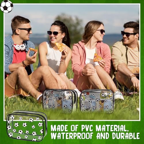 Zimocepuz Neceser de Fútbol, Transparente, 2 Piezas, con Cremallera, Gran Capacidad, Regalo Deportivo, Bolsas de Almacenamiento PVC Transparente, Resistente al Agua - imagen 4