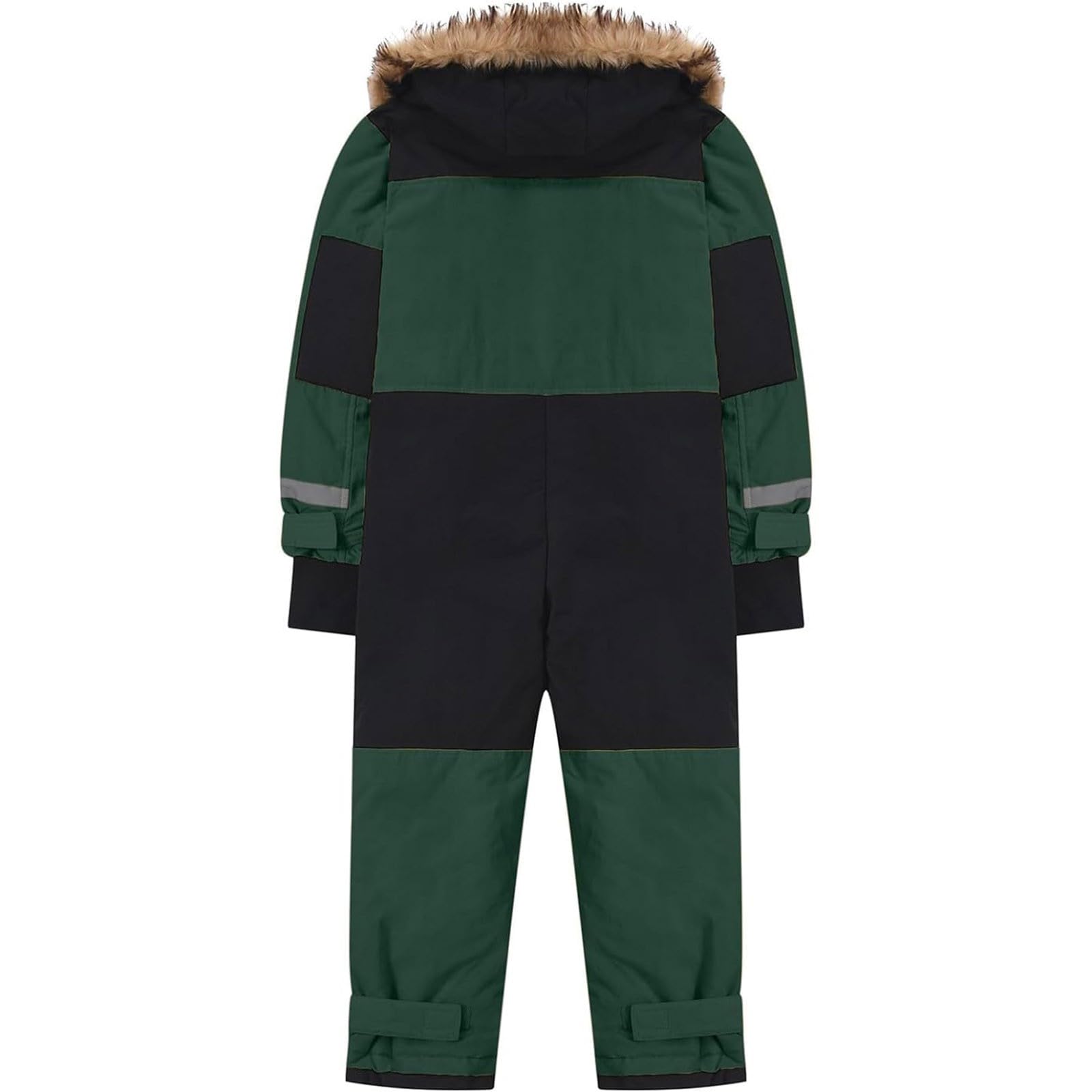 Tuta da neve per ragazzi – Tuta da neve per bambini, calda tuta da sci unisex per bambini, impermeabile, antivento, in softshell spessa, con cappuccio in pelliccia