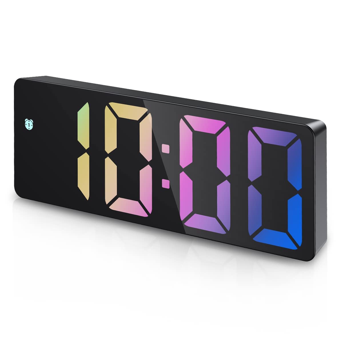 Sponsored Ad – Digital Alarm Clock, Rainbow LED Clock for Bedroom, Modern Desk Clock with Temperature Display, Adjustable Brightness, Voice Control, 12/24H Display Small Clock for Home, Bedroom, Office