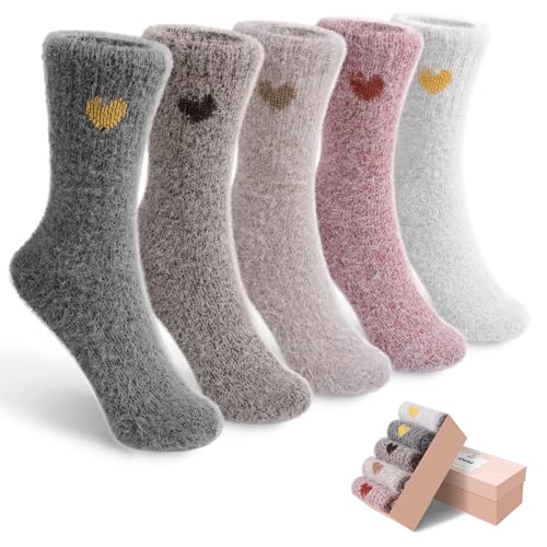 Image of SISOSOCK Cozy Womens Fuzzy Socks,Soft Push Wool Socks,Warm Gifts for Women
