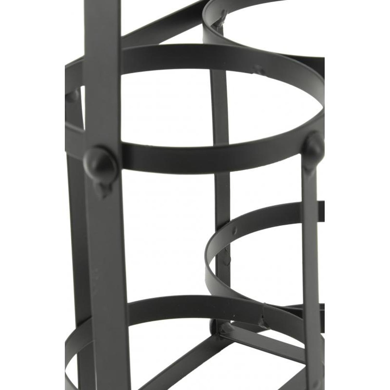 AUBRY GASPARD - Panier Bouteilles Métal Bois - 6 Bouteilles - Noir Naturel - 33.5x22.5x37 cm - Réceptacles 10.2 cm - Poignée Bois - Idéal Transport Rangement Vin Bière