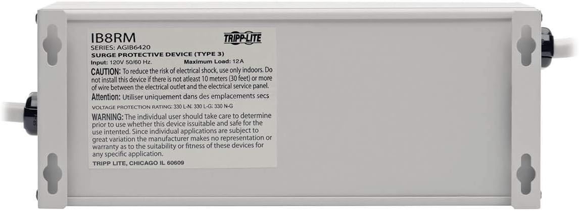 Buy 1 get 1 🔥 Tripp Lite Isobar 8 Outlet Surge Protector Power Strip with Remote Switch, 12ft Cord, Right-Angle Plug, Metal, & $50,000 INSURANCE (ISOBAR8RM)