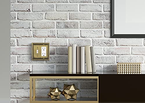 Image of Henne Bery Sunken Pearls Heavy Duty Decorative Wall Plate Switch Plate Outlet Cover (Toggle /Decorator, Antique Brass)