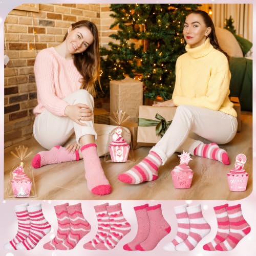 Image of Suhine Christmas Cupcake Fuzzy Socks Women