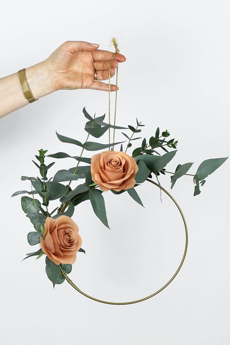 LVEFIT Artificial Rose Flower Artificial Flowers Flower with Long Stem Silk Roses Bouquet for Wedding Bridal Shower Party Home Decoration (Terracotta, 12 Pcs) - Image 5