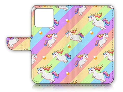 For Iphone 14 Pro Max, Designed Flip Wallet Phone Case Cover, A24644 Rainbow Unicorn #TOP4