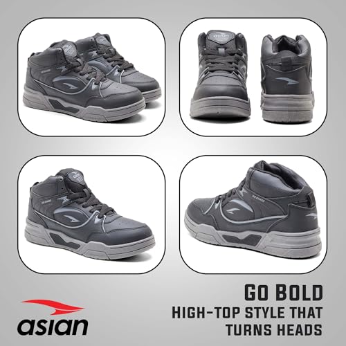 Image of ASIAN Tango-11 Men's High Top Sneakers | Stylish & Lightweight Lace-Up Shoes | Cushioned Sports Sneakers for Men | Ideal for Casual, Daily Use & Travel