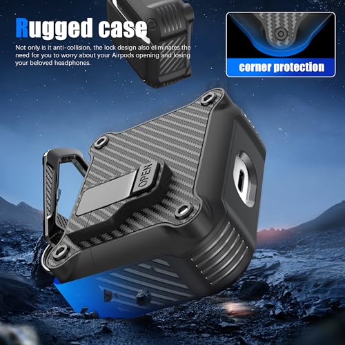 Image of RFUNGUANGO AirPods 3 Case with Lock Magnetic Lid, Black