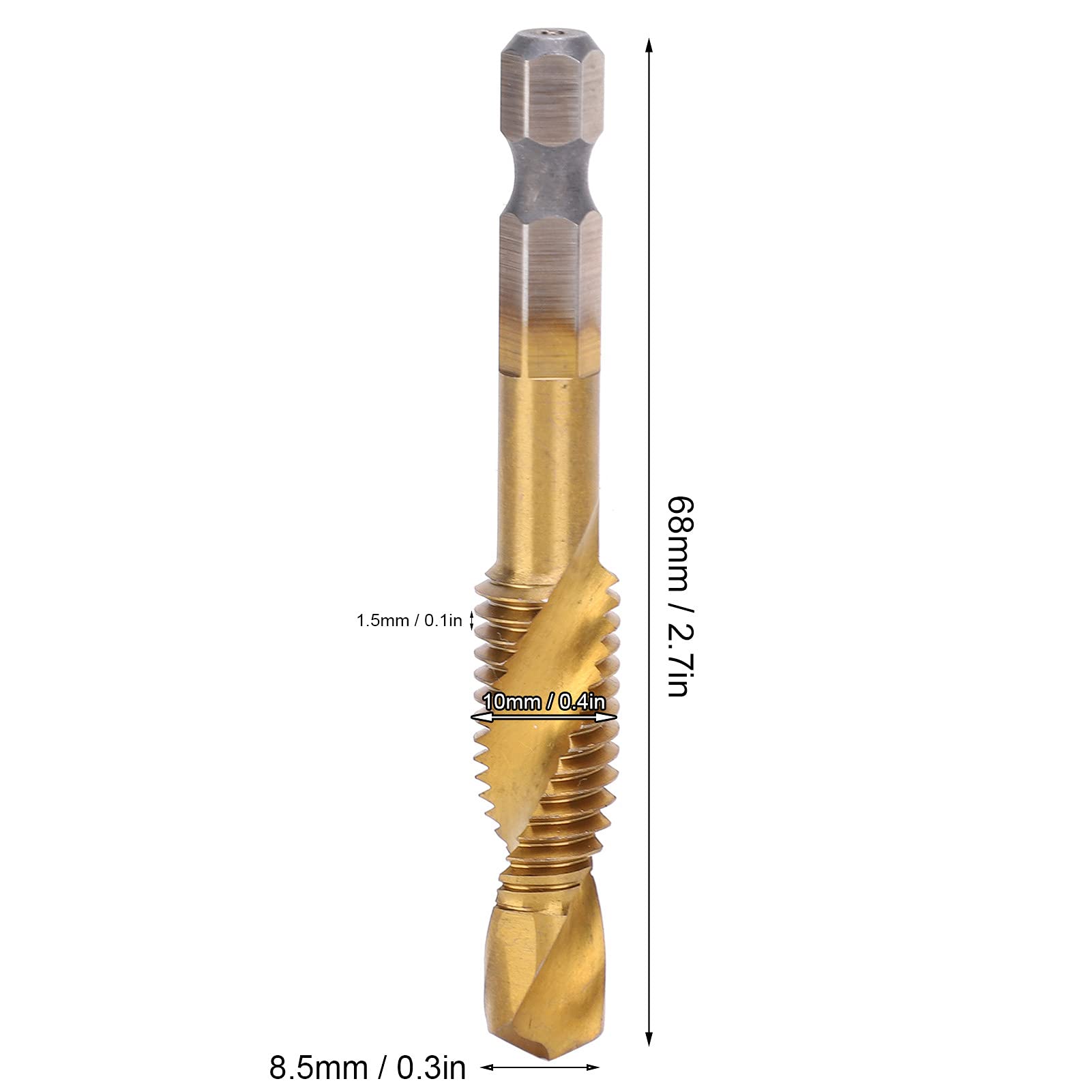 10 punte per maschiatura con rivestimento in Ti M10 HSS trapano con codolo a 6 angoli utensile per maschiatura vite accessorio per macchina