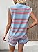Dokotoo Short Sets for Women Summer Fashion Sleeveless V Neck Tank Tops and Western Print Waisted Shorts Pants with Pockets Matching Sets Sky Blue Stripe X-Large