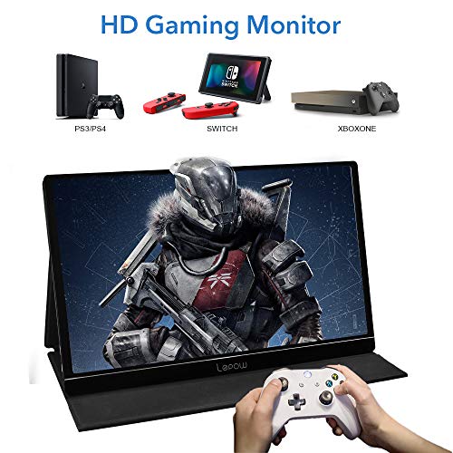 Portable Monitor - Lepow 15.6 Inch Full HD 1080P USB Type-C Computer Display IPS Eye Care Screen with HDMI Type C Speakers for Laptop PC PS4 Xbox Phone Included Smart Cover