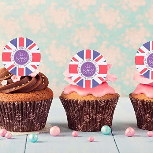 YARNOW 24pcs Reino Unido Band Padrão Bolo Picks Cupcakes Adornamentos de bolo Decores de bolo