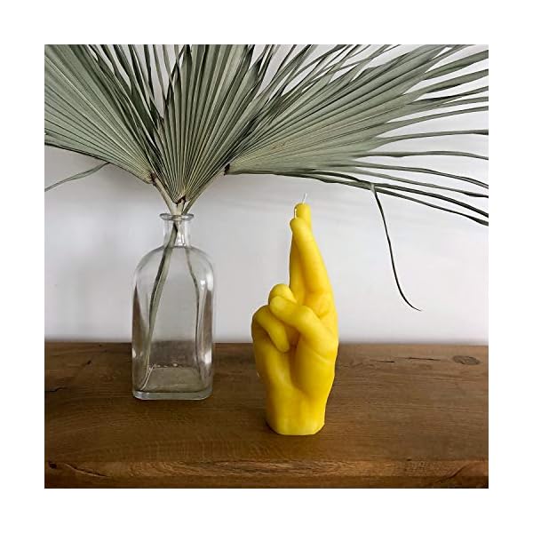 CandleHand Vela gesto de mano CROSSED FINGERS – Tamaño de la mano real 20 x 7 x 8 cm – Estatua hecha a mano – Decoración… - Imagen 6