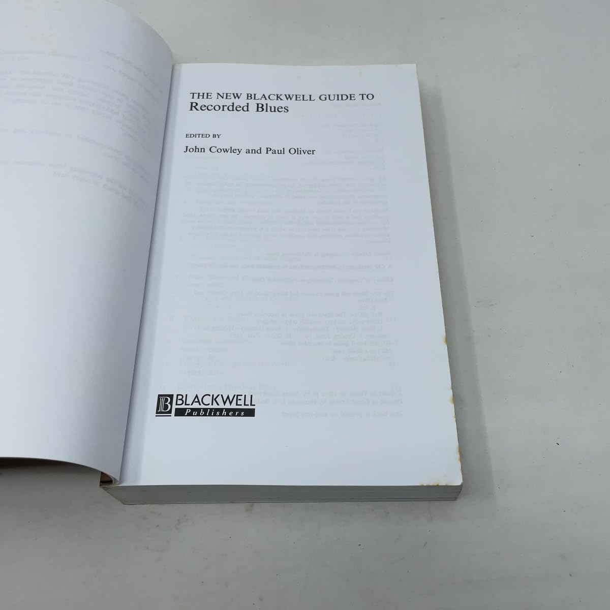 The New Blackwell Guide to Recorded Blues