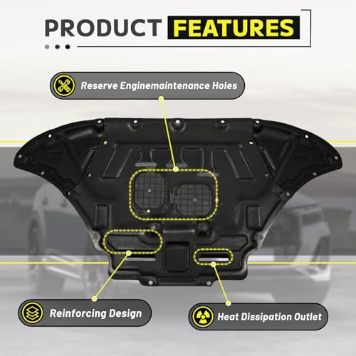 Image of Under Engine Splash Shield Fit for 2017-2024 Audi Q7 3.0L,Replacement Front Engine Cover Guard Mud Flaps