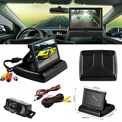 Riloer Rear View Camera Kit, 4.3 Inch HD TFT LCD Monitor + Waterproof Reversing Camera for Most of 12V-24V Cars, Night Vision - Image 2