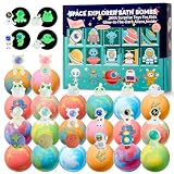 20 Pack Galaxy Bath Bombs for Kids with Space Explorer Toys, Cosmic Adventure Kids Bath Bombs with Astronauts, Rockets, Planets & Glow-in-The-Dark Aliens Inside,End-of-School Year Gifts