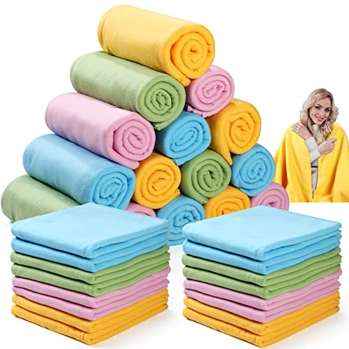 Remerry 32 Pcs Spring Blanket Bulk 60 x 50 Inch Large Easter Fleece Blankets for Wedding Cozy Double Sided Throws Gifts for Women Men Classroom Exchange Office Wedding Easter Party Favors Home Decor