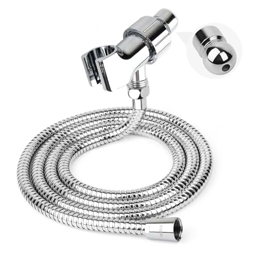 Klabb K-3 Shower Set 79 Inches Stainless Steel Shower Hose with Adjustable Shower Arm Holder Shower Head Holder Replacement Shower Hose Head Holder with Inner Brass Ball.