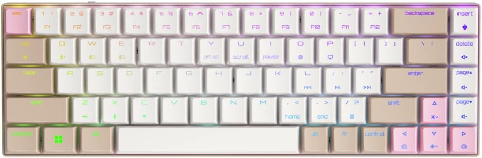 Product image of Cherry MX-LP 2.1 Compact Wireless Gaming Keyboard. RGB MX Silver Speed Switches. RGB Lighting Low-Profile MX Precision switches. 65% Size. 68 Keys. (Khaki Pink)
