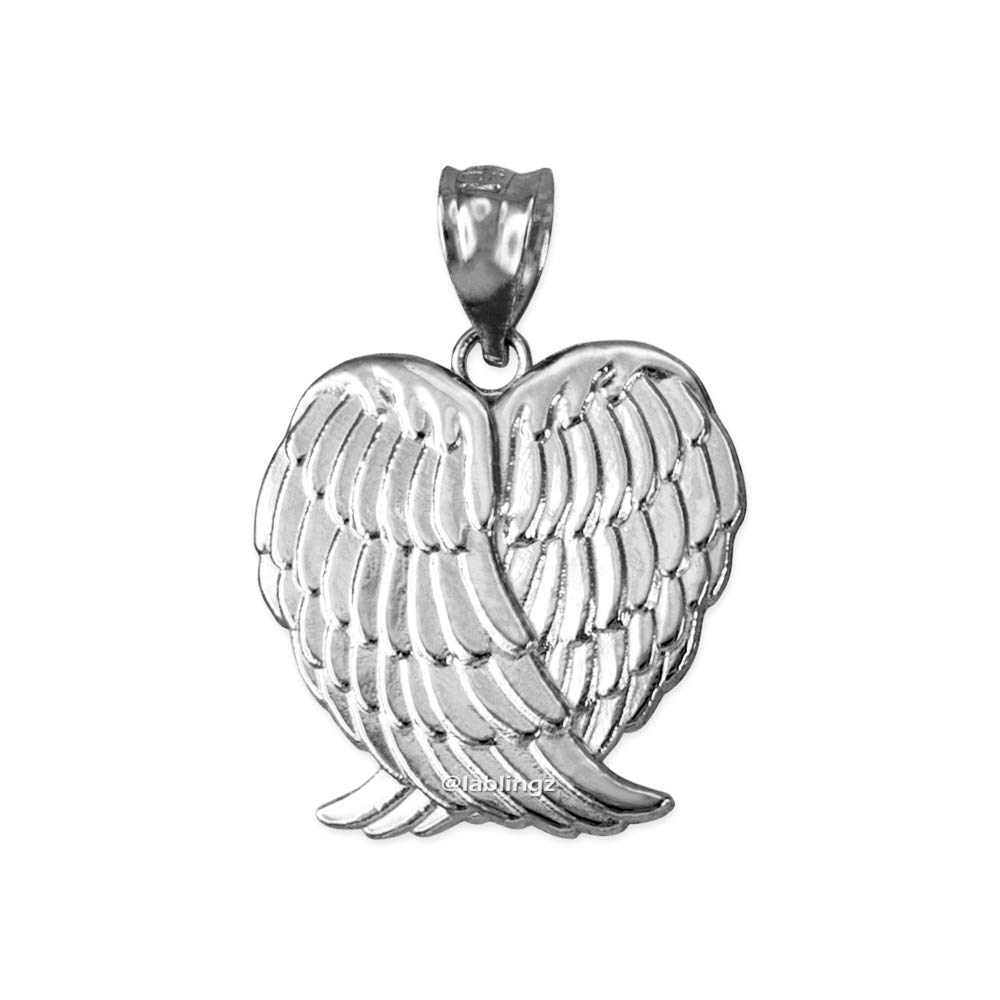 LA BLINGZSterling Silver Angel Wings Pendant, Metal