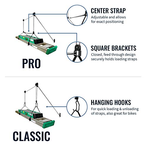 StoreYourBoard Ladder Ceiling Storage Hoist, Hi Lift Home and Garage Organizer Pulley Rack, Pro
