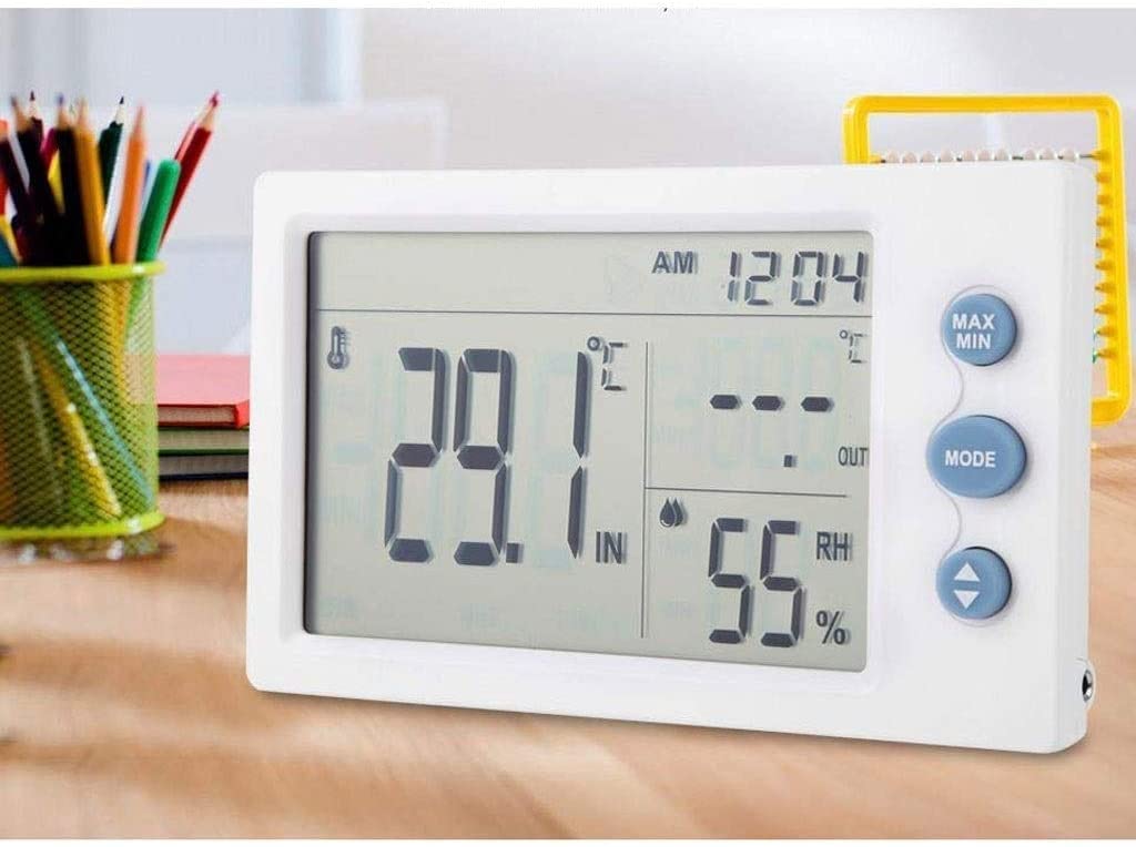 LCD Termómetro Digital Higrómetro Temperatura electrónica Medidor de Humedad Estación meteorológica Reloj de Interior Termómetro de Sala de Exteriores