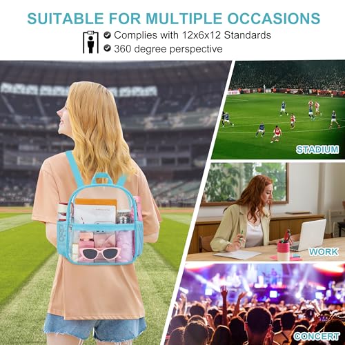 Image of Oraben Clear Backpack Stadium Approved 12X6x12, Waterproof Clear Bag Stadium Backpack for Concert Work Sport Event