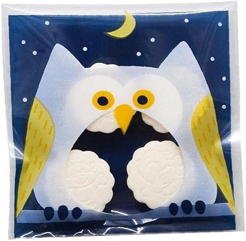 Miniatura 6 de Froiny 100 bolsas de regalo de dulces lindos bolsas de embalaje de fiesta de cumpleaños de búho de dibujos animados bolsas de plástico autoadhesivas