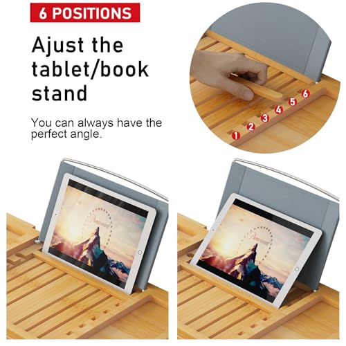 Bamburoba BATHTUB TRAY Foldable Bamboo Bathtub Caddy Tray Expandable thumb #5