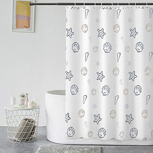GERUIKE Grey Shower Curtain 180 x 200 cm - Weighted Shower Curtains Mould Proof Resistant, Machine Washable Bath Curtains with 12 Shower Curtain Rings, Polyester Fabric Bathroom Curtains, Mixed Grey