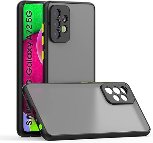 Miniatura 6 de Ahonest Funda para Samsung Galaxy A73 5G, delgada a prueba de golpes protege de caídasarañazoshuellas translúcido mate PC parte trasera TPU