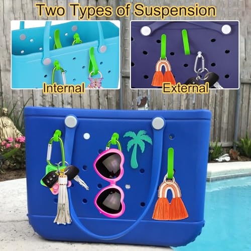 Image of Mity rain Key Holder for Bogg Bag, Accessories for Bogg Bags Original X Large, Insert Charm Carabiner Keychain for Beach Bag