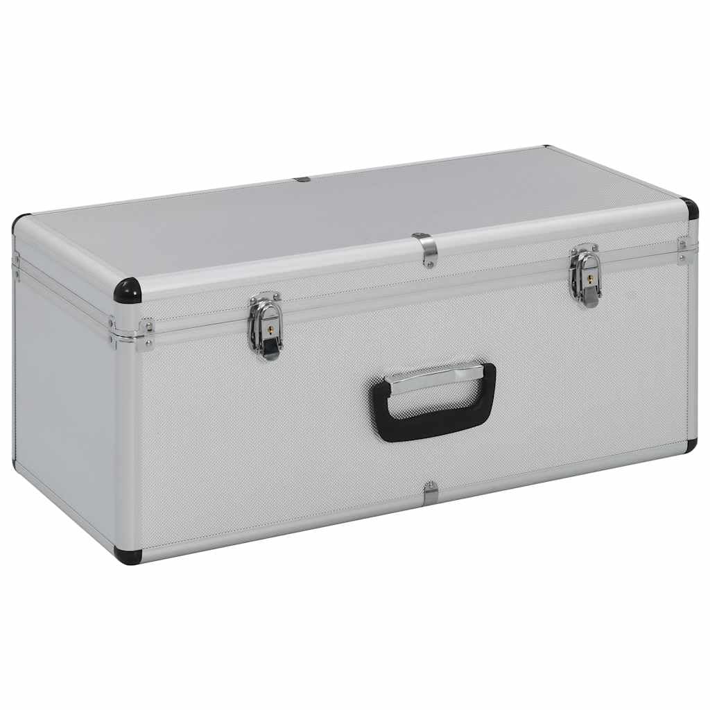 Lot de 2 Boîte à Outils, Caisse à Outils Mallette en Métal Caisse de Rangement Valise de Transport 2 pcs Argenté Aluminium