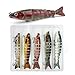 Csnbfiop 5Pcs Multi-Section Artificial Fishing Lures Fishhooks Jointed Swimbait Crankbait Fishing Realistic 3D Sinking Swim Baits